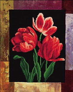 Тонкий аромат (тюльпаны красные) 80162 (алмазная вышивка-мозаика) mc-mb
