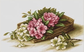 Цветы азалии в корзине (B510)