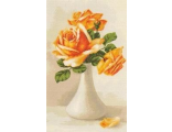 Оранжевые цветы в вазе (B505)
