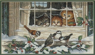 Наблюдая за птицами (кошки за окном) 03839