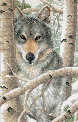 Волк в зимнем лесу 03228