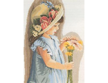 Девочка в шляпе с цветами PN-0008175