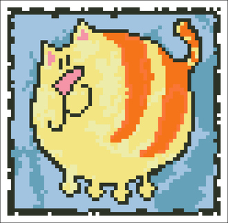 Толстый полосатый кот DS209 (алмазная вышивка) mq