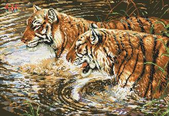 Тигры 71048,20 (алмазная мозаика Anya) mgm-mt