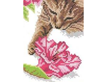 Котенок с цветком (624)