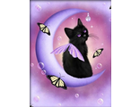 Черный лунный котенок 1334 (алмазная вышивка-мозаика) mgm-mk