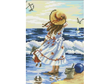 Девочка на пляже 401102  (алмазная мозаика Anya) ml-md