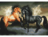 Столкновение  (Два коня) VH-900431 (алмазная мозаика Anya) mgm-mj