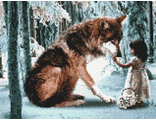 Лохматый друг (Девочка и волк) VH-905321 (алмазная вышивка-мозаика Anya) ml-md-mv