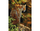 Леопард в лесу D008 (алмазная мозаика Anya)