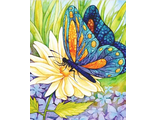 Бабочка и цветок АЖ-1129  (алмазная вышивка) mgm-mjk