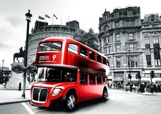 Красный автобус DS527  (алмазная мозаика) ma-mf